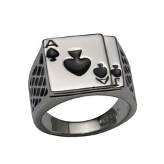 Silver Spades Poker Ring