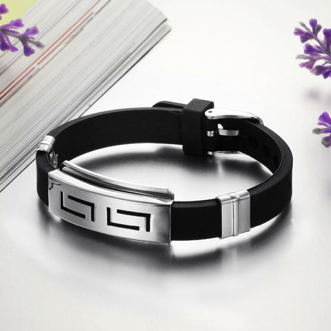 Silicone and Stainless Steel Bracelet