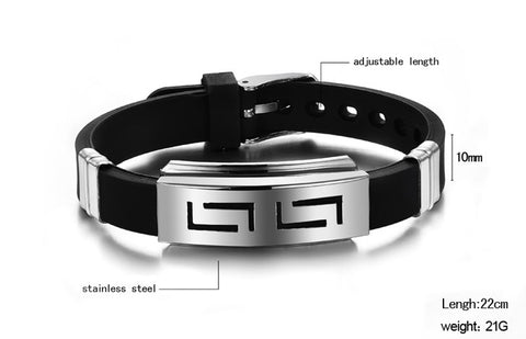 Silicone and Stainless Steel Bracelet