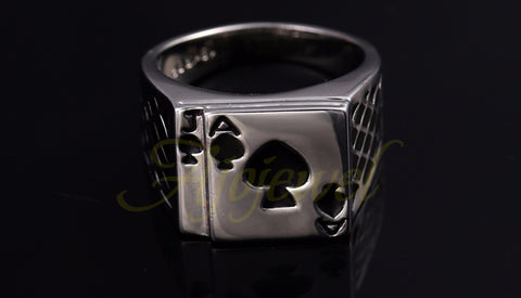 Silver Spades Poker Ring