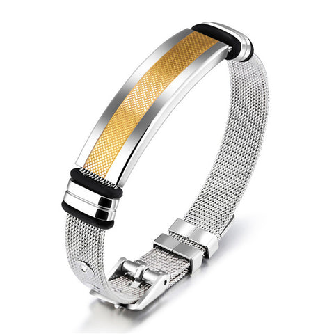 Gold-colored Cross Silver Bracelet